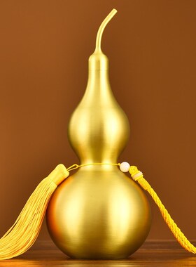 铜葫芦摆件纯黄铜开口葫芦挂件客厅家居办公室摆设装饰家用礼品