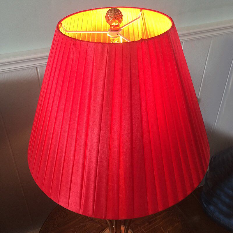 欧式布艺灯罩外壳个性创意红色婚喜庆小台灯落地大罩个性创意卧室