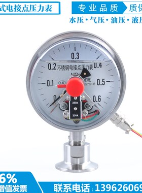 YTP-100BF-MC 全不锈钢隔膜电接点压力表 卫生型隔膜电接点压力表