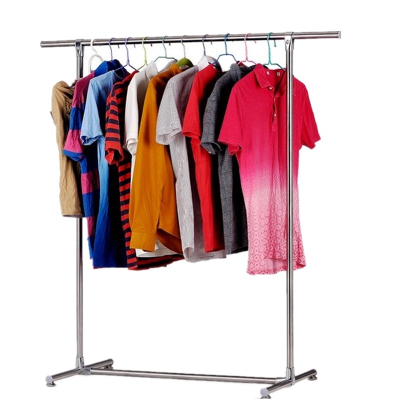 加厚不锈钢单杆落地衣架晾衣杆嗮衣架卧室挂衣架简易衣架定制衣架
