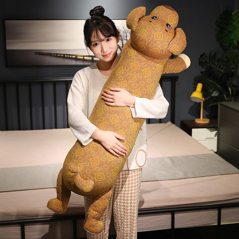 三层纱猪猪毛绒抱枕女生睡觉长条抱抱熊侧睡夹腿玩偶可拆洗