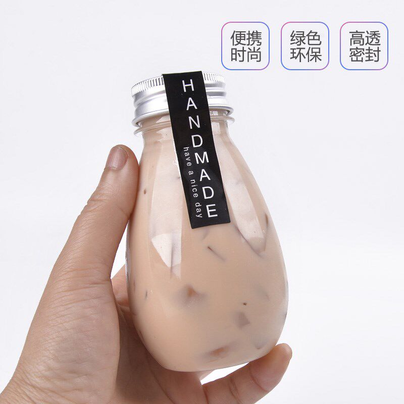200ml加厚透明饮料瓶塑料瓶连锁店奶茶瓶牛奶杨枝甘露酸奶果汁瓶