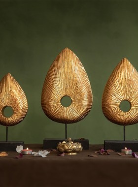 异丽泰式风情家居装饰工艺品东南风格客厅玄关桌面实木木雕摆件