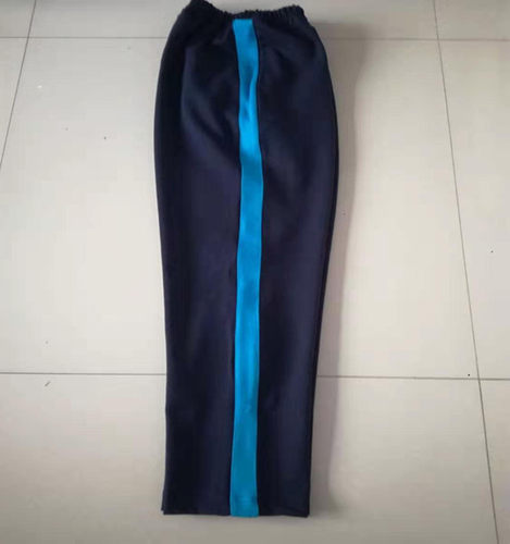 新品深蓝色宽条校服定做