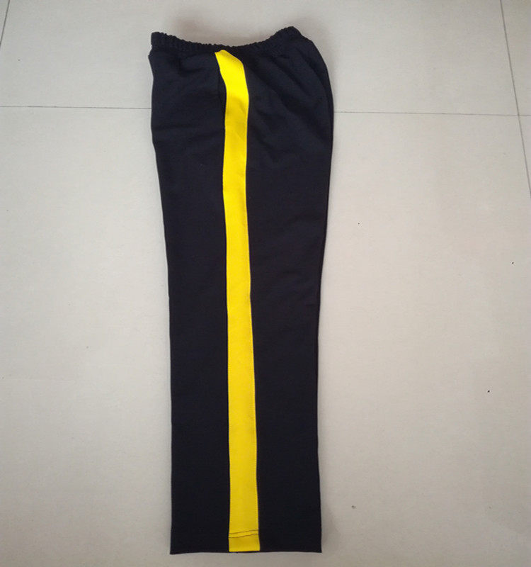 中学生深蓝色黄条校服舒适休闲裤