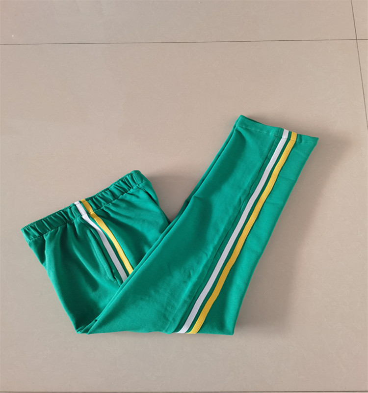 中小学生春夏新品绿色杠加白校服