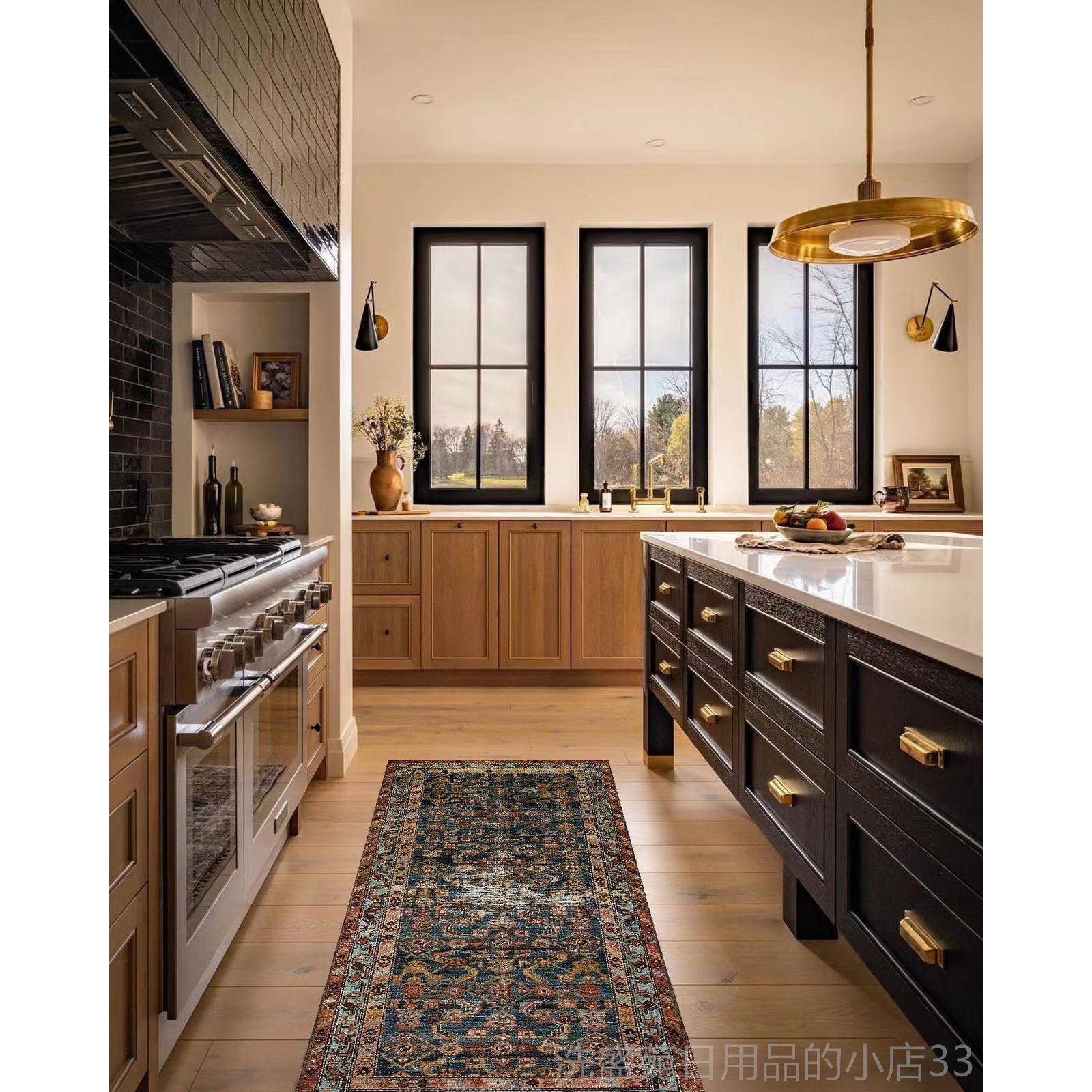 正品山川嘉法境式复古in厅s风家用走廊毯 美式原木旧耐脏百搭做客