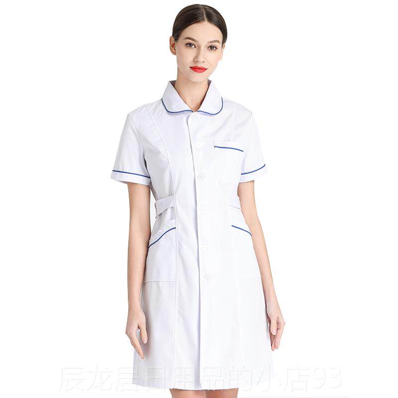正品士服学女加蓝边长袖套装白大生褂圆领卫校美护容药店加厚冬工
