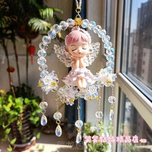 正品汽车挂件女创意车钻内车饰网红翅膀挂镜件镶水守护天使载后视