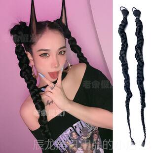 正品欧美风拳辫尾麻辫子假击发夜马店酒吧个性演出摄影花抖音造型