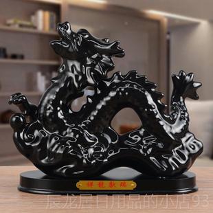 正品2小徐瓷坊陶瓷饰龙摆件十二1生肖红黄描金工办艺礼品摆家居公