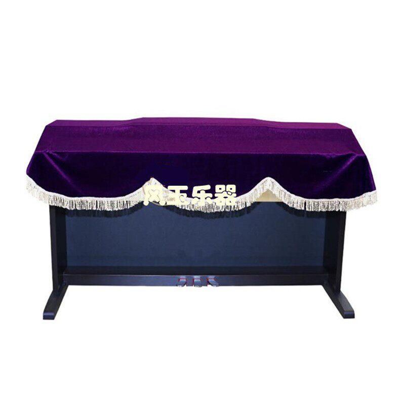 61键电子琴布 88键电钢琴披 波浪流苏边电钢琴盖布 钢琴防尘布罩