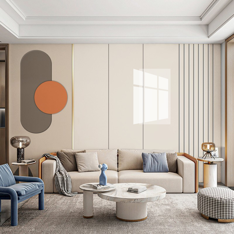 竹木纤维集成墙板电视背景墙简约现沙发客厅木饰面板装饰碳晶板