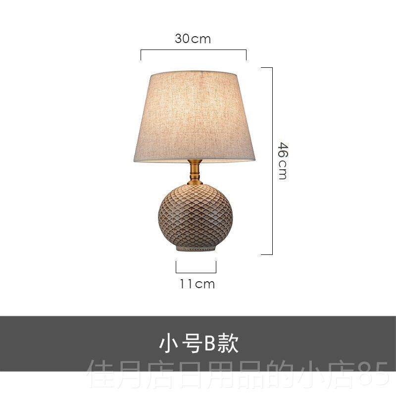 高档欧式古典奢华复台灯美式卧室头灯简约陶客古瓷床布艺厅装饰灯
