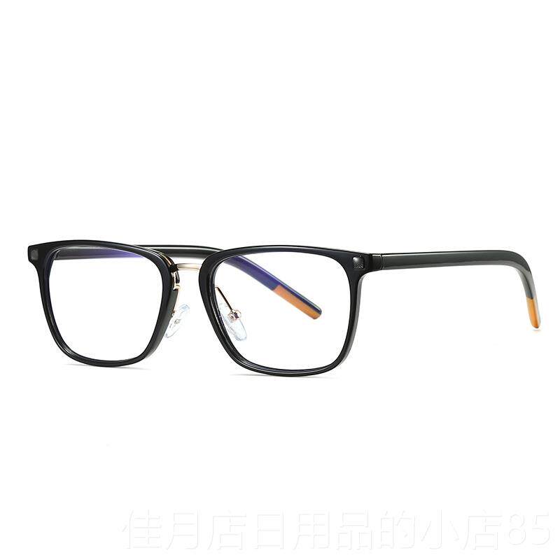 高档防蓝辐射眼镜男潮流光素颜方框眼平光护古睛覆黑框变色近视眼
