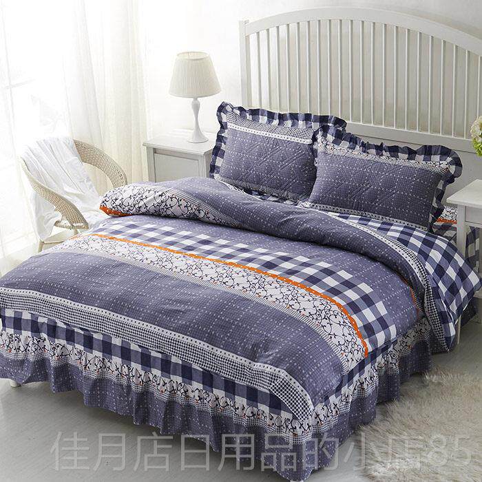 高档宁加棉纯全棉加厚夹棉床床裙四件套卡通倍棉斜纹床笠罩家纺公