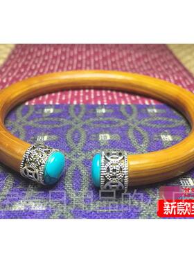 高档锦石阁金藤手镯男女银饰藤西条藏无节饰制刚情侣鸡血藤品