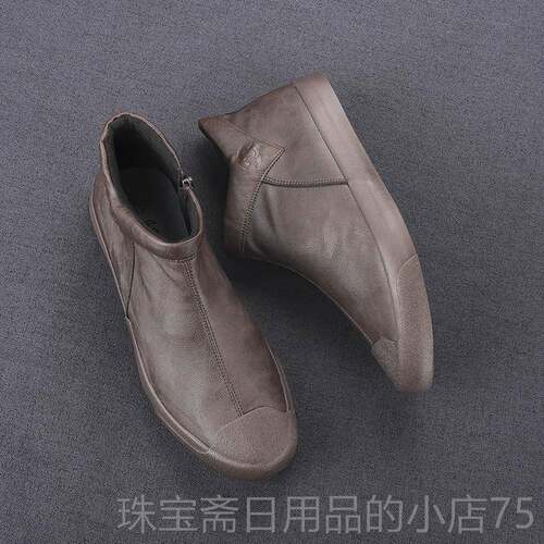 高档春季皮男鞋高帮鞋男秋季鞋休闲鞋鞋一脚蹬懒人鞋男英伦潮潮流