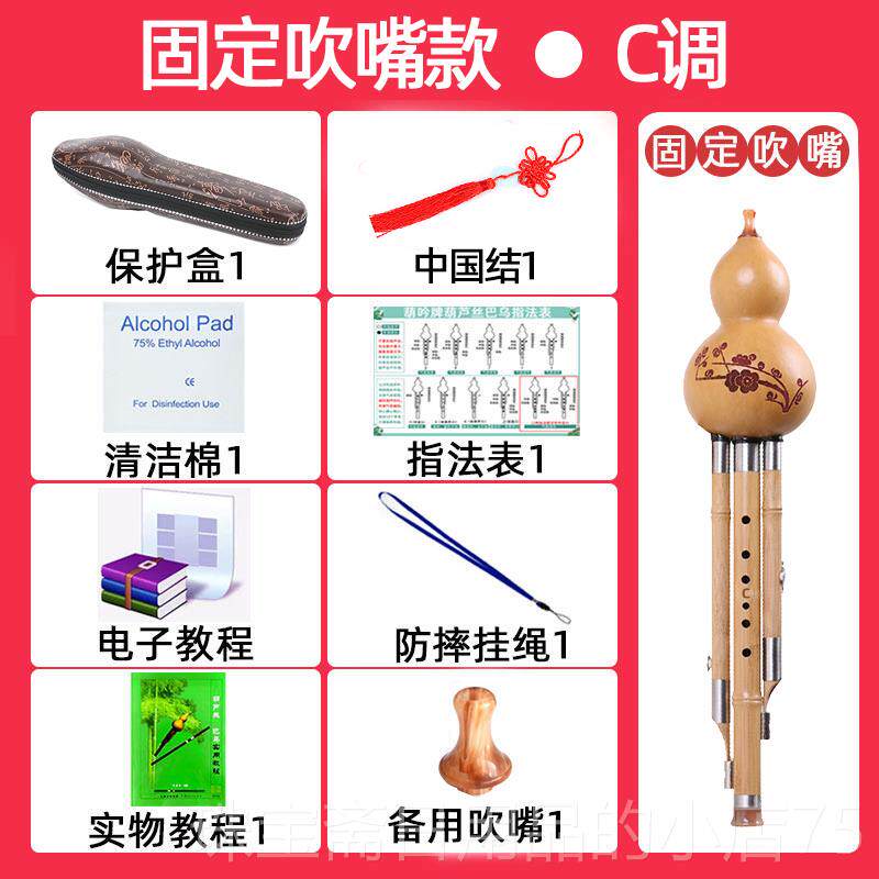 高档葫芦G丝乐器初童学C调降B调F小学专用生儿初学成人自学专业演
