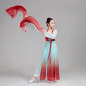 高档儿童古典水袖 出服惊采舞蹈鸿服祇此青绿薇飘逸甩袖 练功服中国