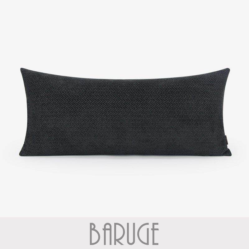 深灰色暗纹腰枕W纹长条枕复古沙发头枕棉麻质感酒店样板间靠垫套,居家布艺,腰靠垫,淘宝优惠券,粉丝福利购,淘宝优惠卷