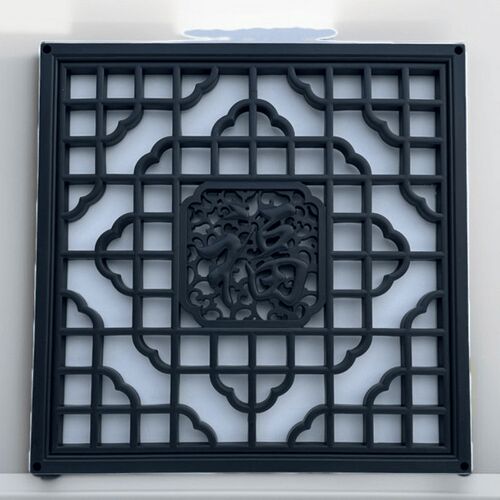 镂空砖雕影壁墙福字仿古窗花树脂中式一体墙面装饰件塑料方形透窗