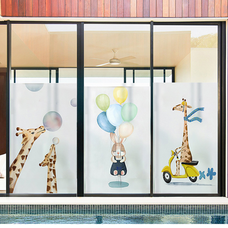 玻璃贴纸透光不透明磨砂浴室窗纸卫生间防窥视全遮光推拉门贴膜