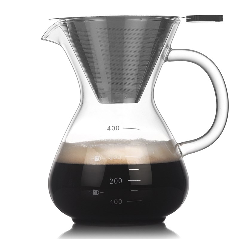 高硼硅咖啡分享壶手冲咖啡器具套装滴漏式咖啡厅过滤壶带刻度办公