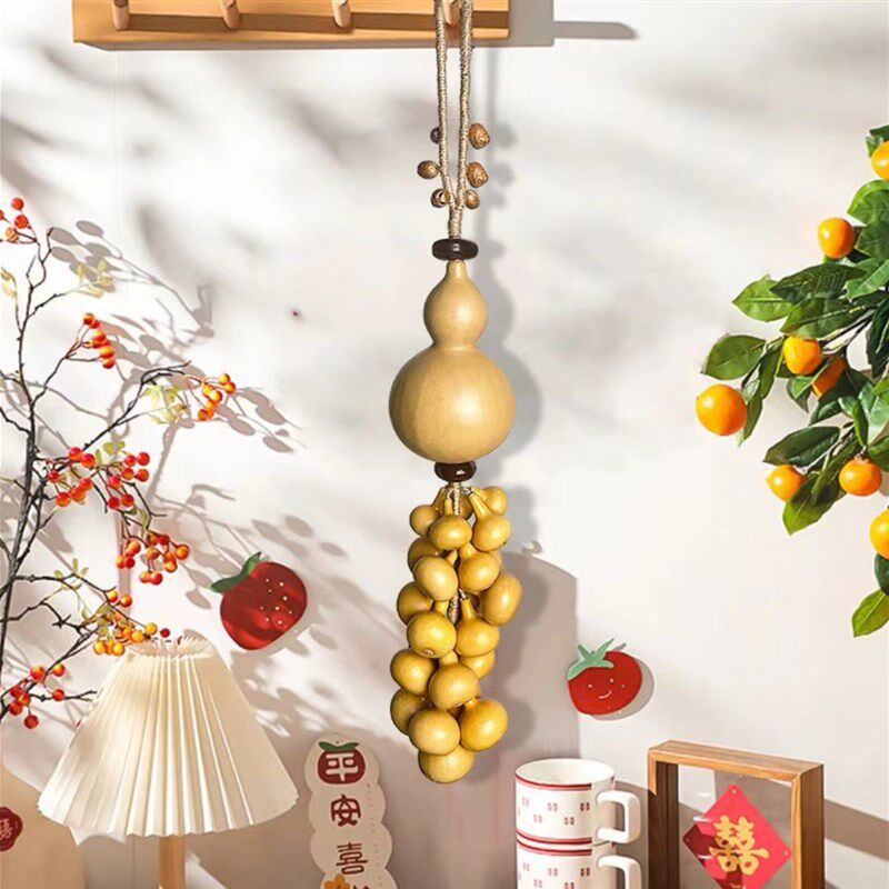 天然葫芦串钱袋子子母葫芦壁饰玄关走廊装饰品