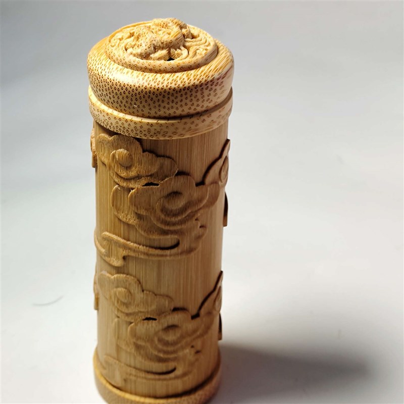 天然玉竹根雕刻竹雕把玩蛉子筒万体虫具鸣虫蛐蛐蝈蝈笼罐盒摆件