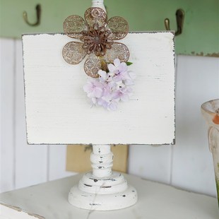 众擎花园杂货装 饰摆件木质桌面摆件照片夹子相框