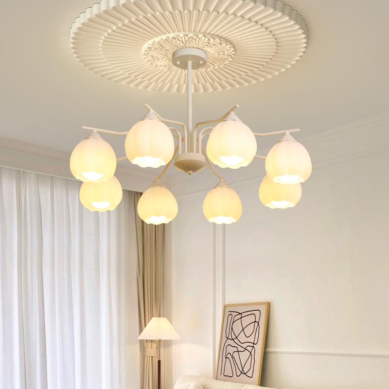 广东中山灯具2023客厅吊灯奶油风简约现代复古餐厅灯法式卧室主灯