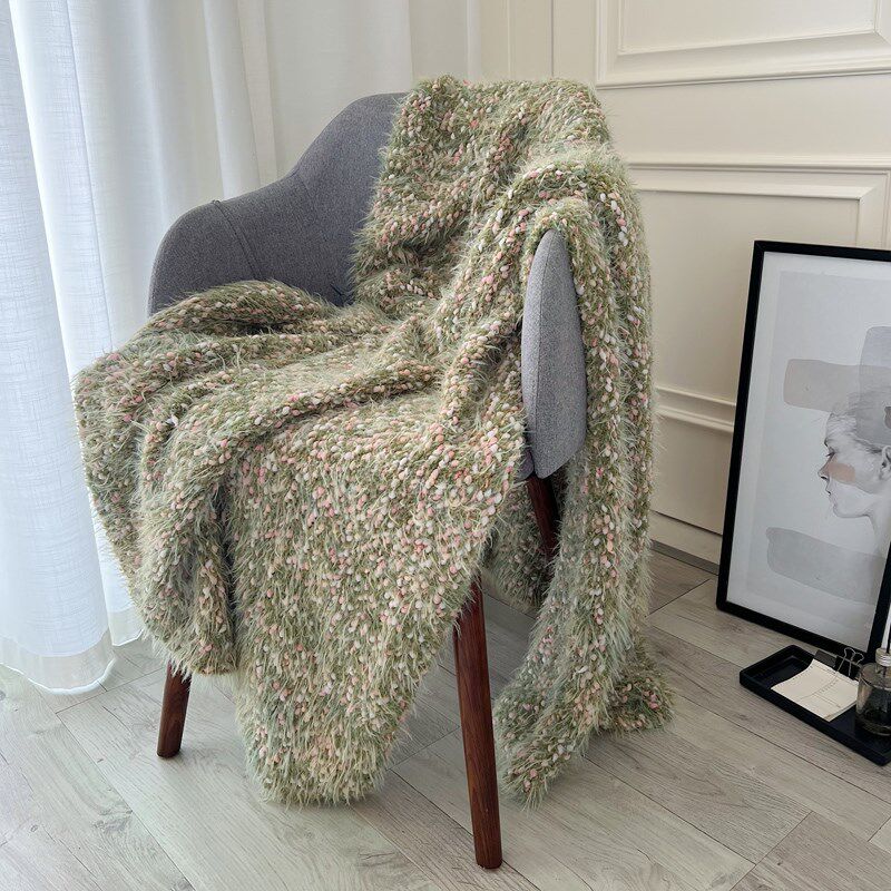 莫奈花园氛围感秋冬艺术毛毯盖毯针织搭巾毛绒装饰沙发毯午睡毯子