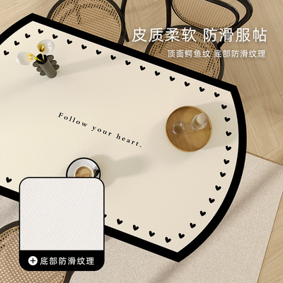 复古椭圆形餐桌垫子防水防油可折叠伸缩桌桌布圆桌桌垫桌面保护垫