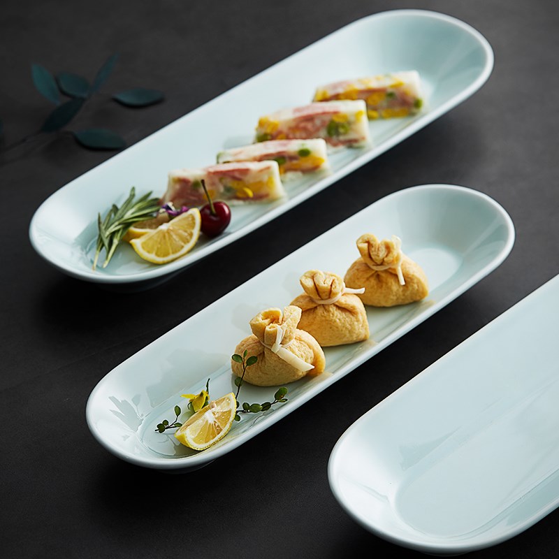 陶瓷异形酒店餐具釉下彩鱼盘意境菜分子料理餐具特色