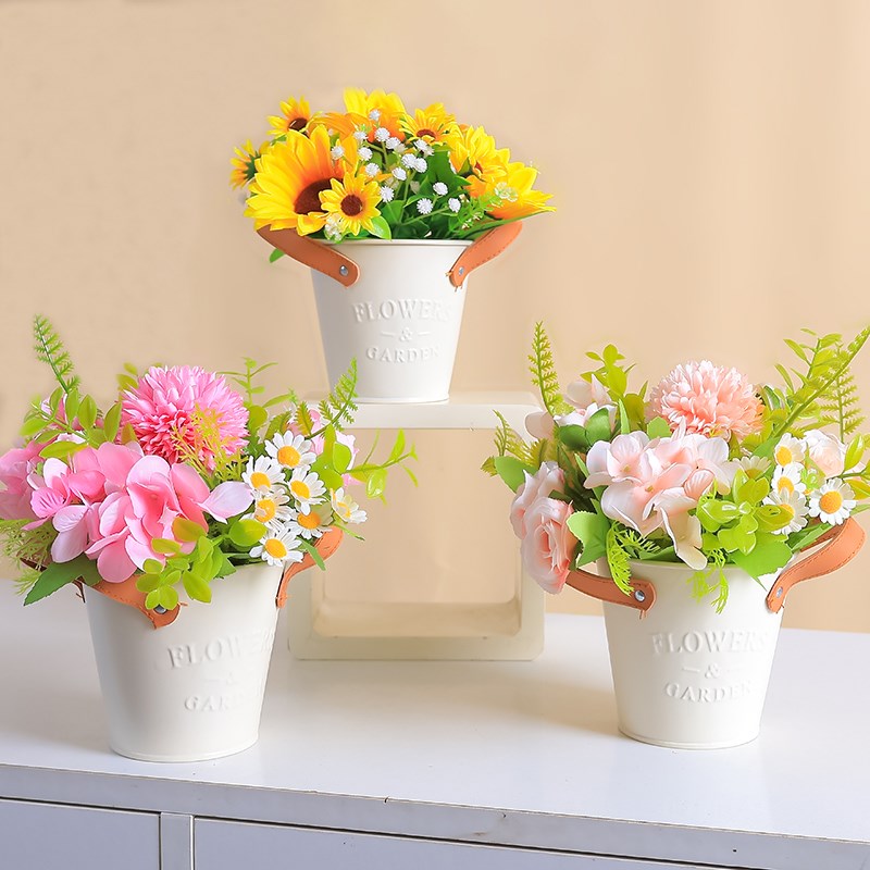 假花雏菊向日葵仿真田园花艺插花盆栽客厅餐桌花装饰桌面茶几摆件