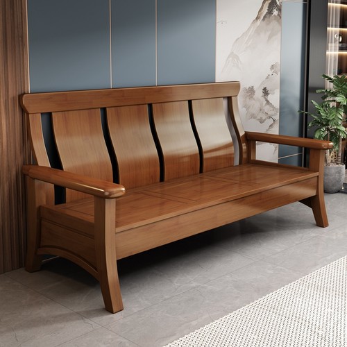 中式全实木沙发组合客厅三人位简约冬夏两用经济型办公家具小户型