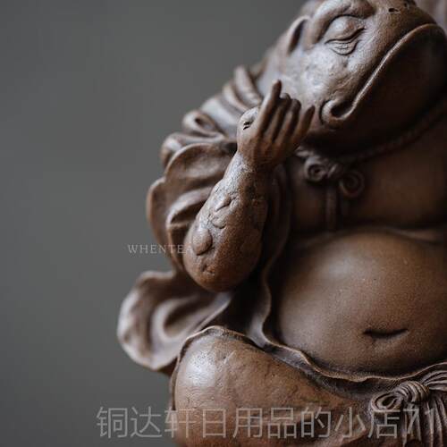 高档闻说|紫茶宠禅修吉祥金仙人纯手工黄龙山蟾老段泥仿古工艺砂