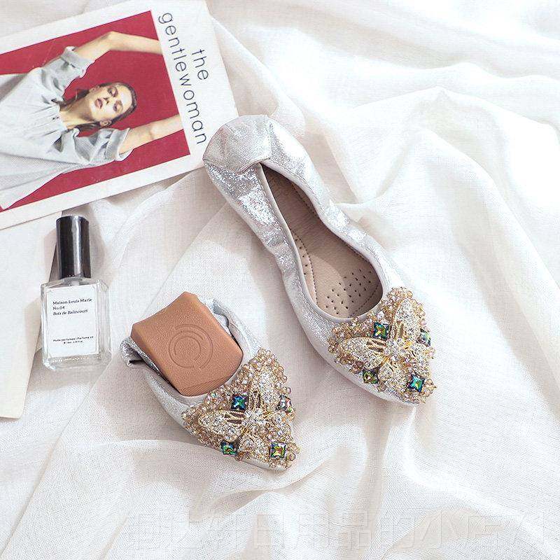 高档20脚23春秋季新款鞋子女平底单鞋豆豆鞋一女蹬妈妈大码鞋鞋41