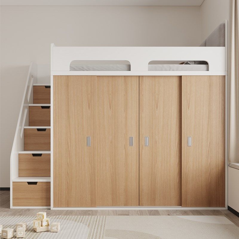 定制实木上床下柜多功能组合床衣帽间衣柜床一体小户型儿童半高床,住宅家具,板式床,淘宝优惠券,粉丝福利购,淘宝优惠卷