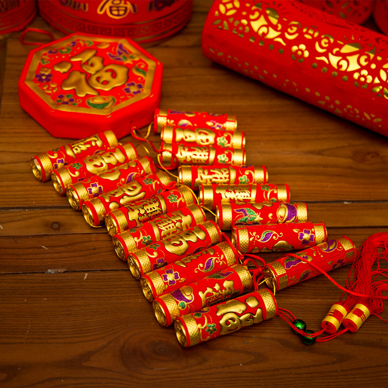 鞭炮串新年挂件新年鞭炮装饰辣椒串挂饰家居喜庆乔迁开业场景布置