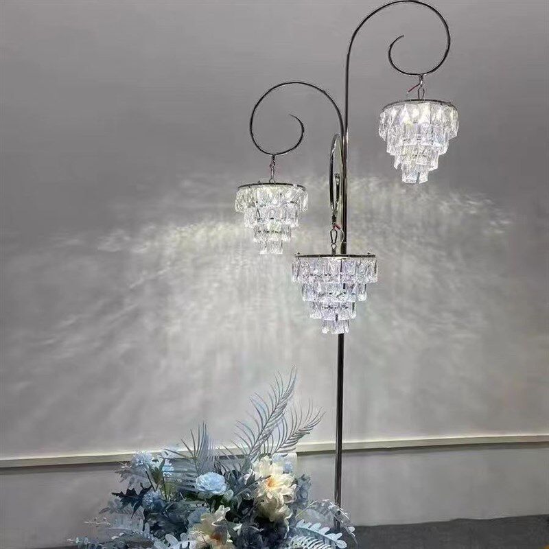 新款婚庆铁艺路引欧式电镀三头冰条水晶发光路引灯婚礼堂装饰摆件,节庆用品/礼品,路引,淘宝优惠券,粉丝福利购,淘宝优惠卷