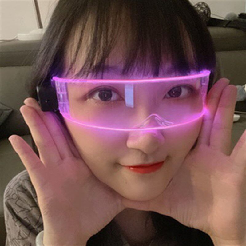 可爱型科技感LED发光眼镜酒吧蹦迪装备抖音夜光派对气氛玩具道具