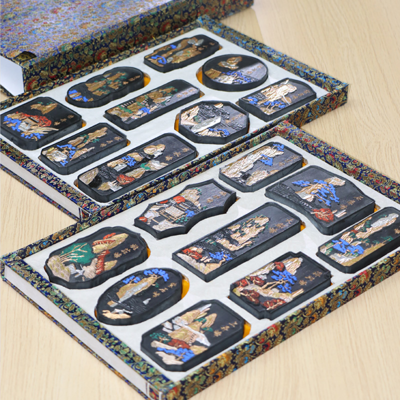 非遗徽墨胡开文黄山三十六景套墨礼品收藏套墨文房四宝墨块套装墨