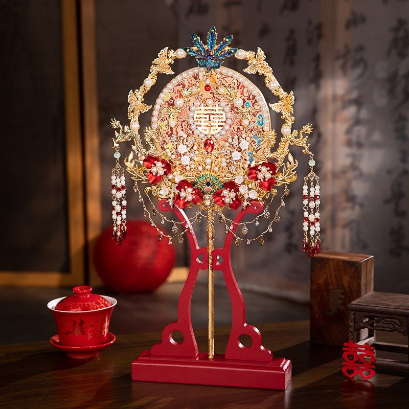 新娘团扇结婚diy材料包手工喜扇秀禾服中式婚礼出嫁手捧花送闺蜜,家居饰品,工艺扇/团扇/喜扇/折扇,淘宝优惠券,粉丝福利购,淘宝优惠卷