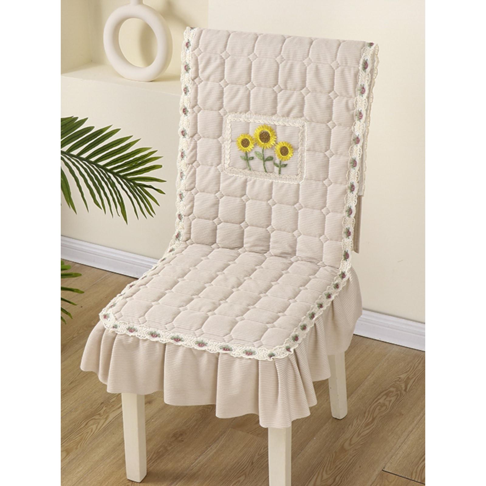 连体椅垫现代简约家用饭店一体餐椅套靠背垫加棉加厚防滑四季可用