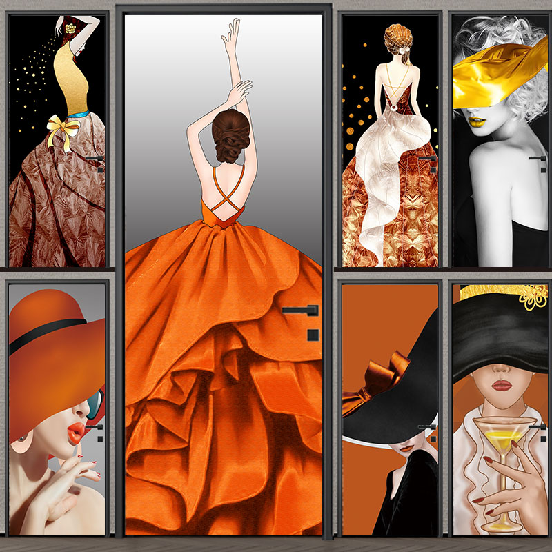 门贴纸整张木门翻新自粘包门上玻璃房装饰宿舍卧室改造画个性创意