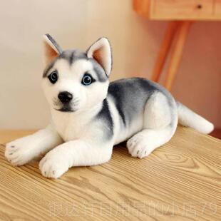 高档仿真狗狗毛绒娃玩具会仔叫米点格鲁玩偶公斑狗秋田犬哈士奇娃