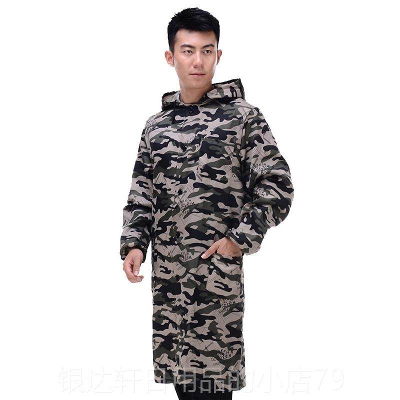高档。春夏薄防脏秋防水款罩衣男中长款工作服外套女褂迷彩搬运大