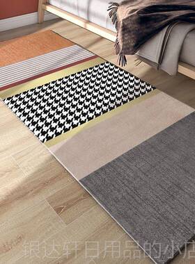 高档卧室n风地毯网红床边毯灰色全满s铺地免洗可裁剪客厅沙i发茶